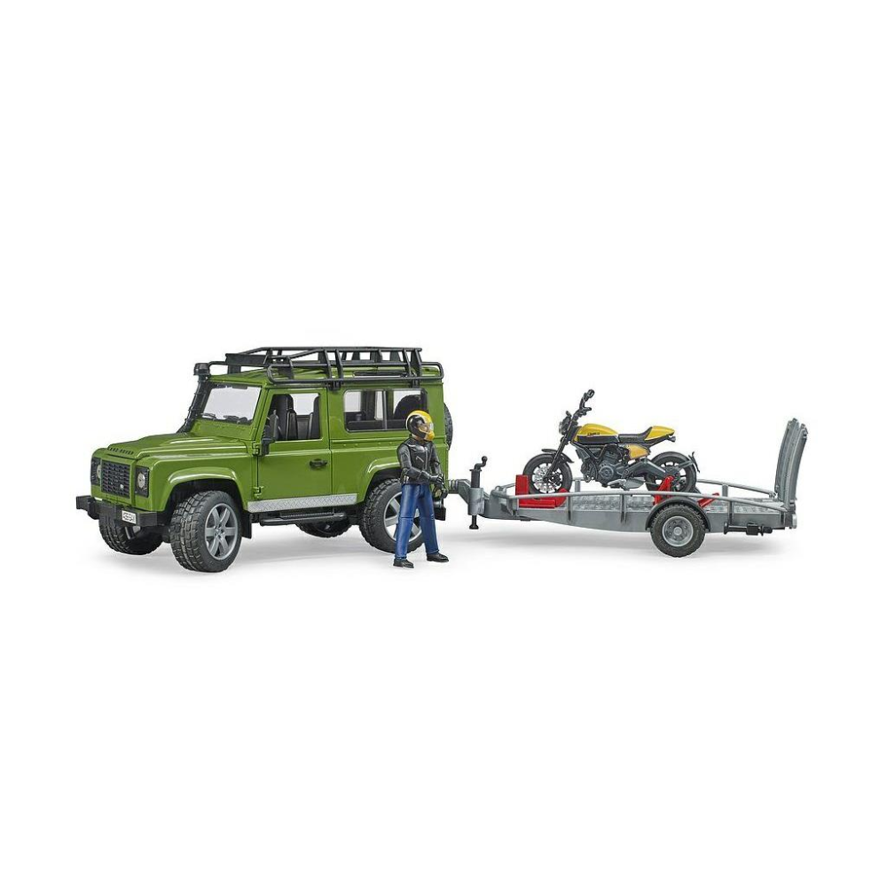 Bruder land fashion rover defender with trailer