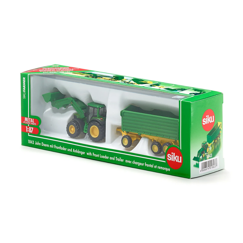 Mini John Deere Tractor with Frontloader & Trailer