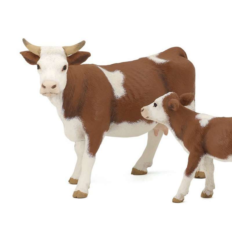 Papo Brown & White Simmental Cow