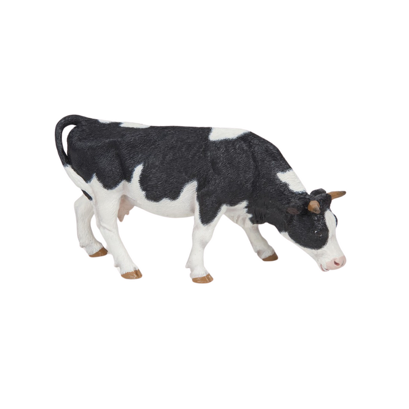 Papo Black and White Grazing Cow