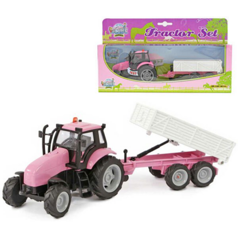 Pink Tractor & Trailer with Light & Sound