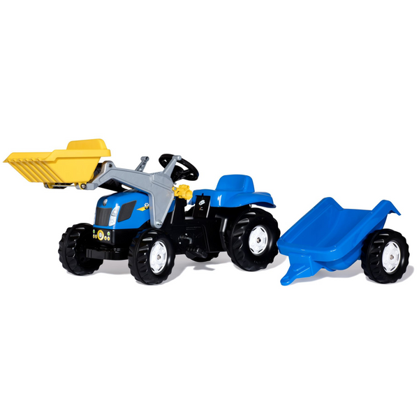 Rolly New Holland Pedal Tractor with Loader & Trailer