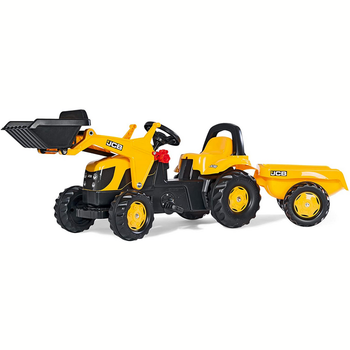 JCB Pedal Tractor with Frontloader & Trailer